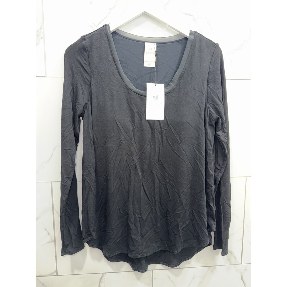 NEW SheBird Women's Black Long Sleeve Top Bra Size M/L